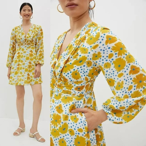 Anthropologie Vera Buttercup Mini Dress Size XS - Picture 1 of 16